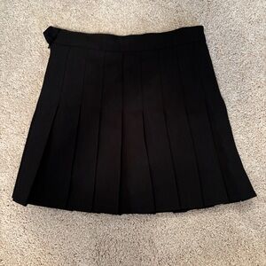 Black Pleated Mini Skirt